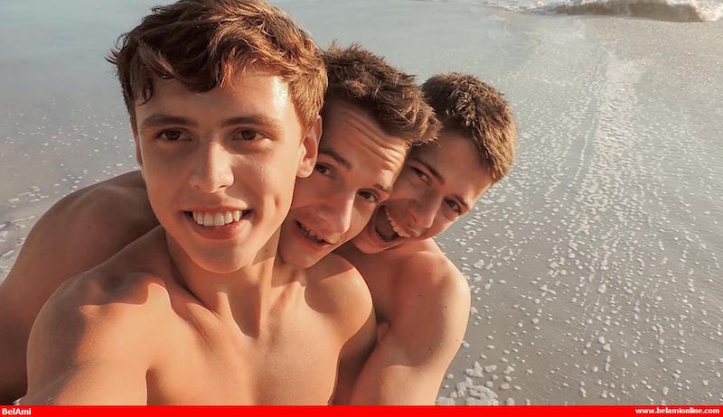 Click to watch Justin Sarandon, Bobby Noiret and Jordan Faris in a European gay threesome at BelAmi Online
