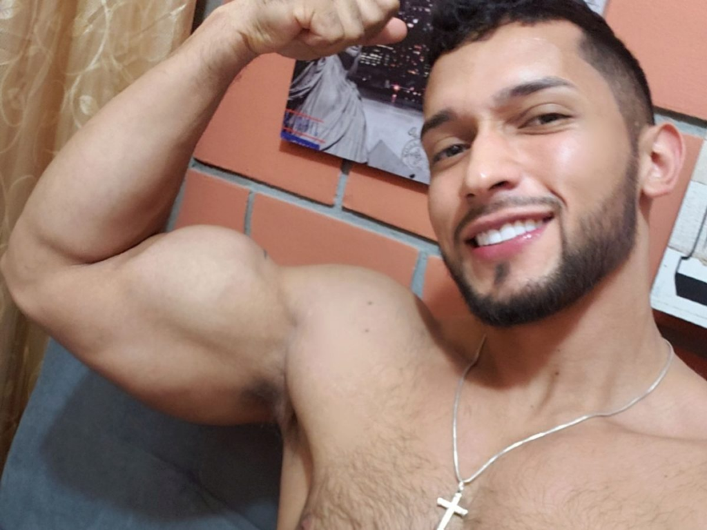 Riley Bryant flexes his muscles